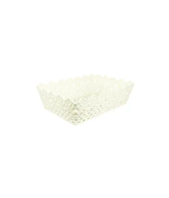 Cream Plastic Storage Bin 35×24.5×10.2cm