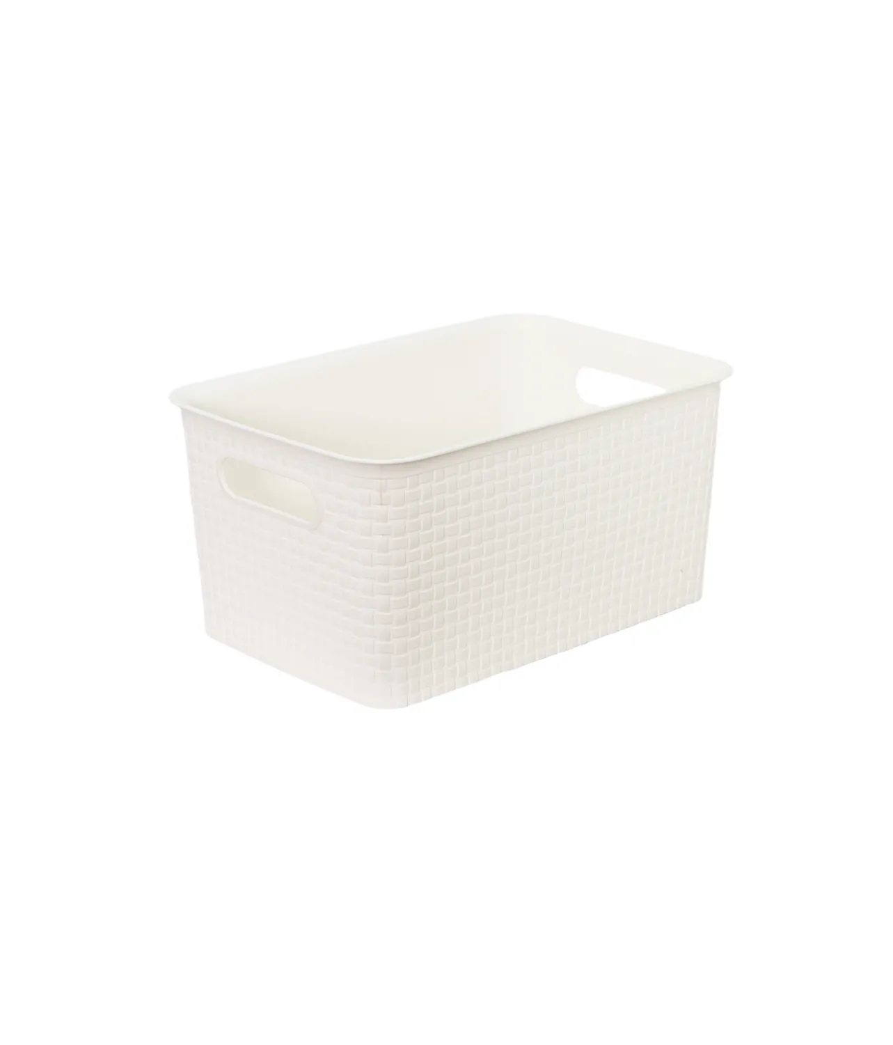 Cream Plastic Storage Box 39.5x26x19 cm