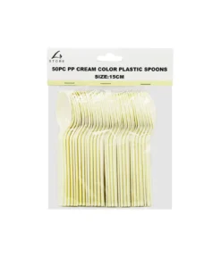Cream PP Reusable Spoons 50pc 15cm