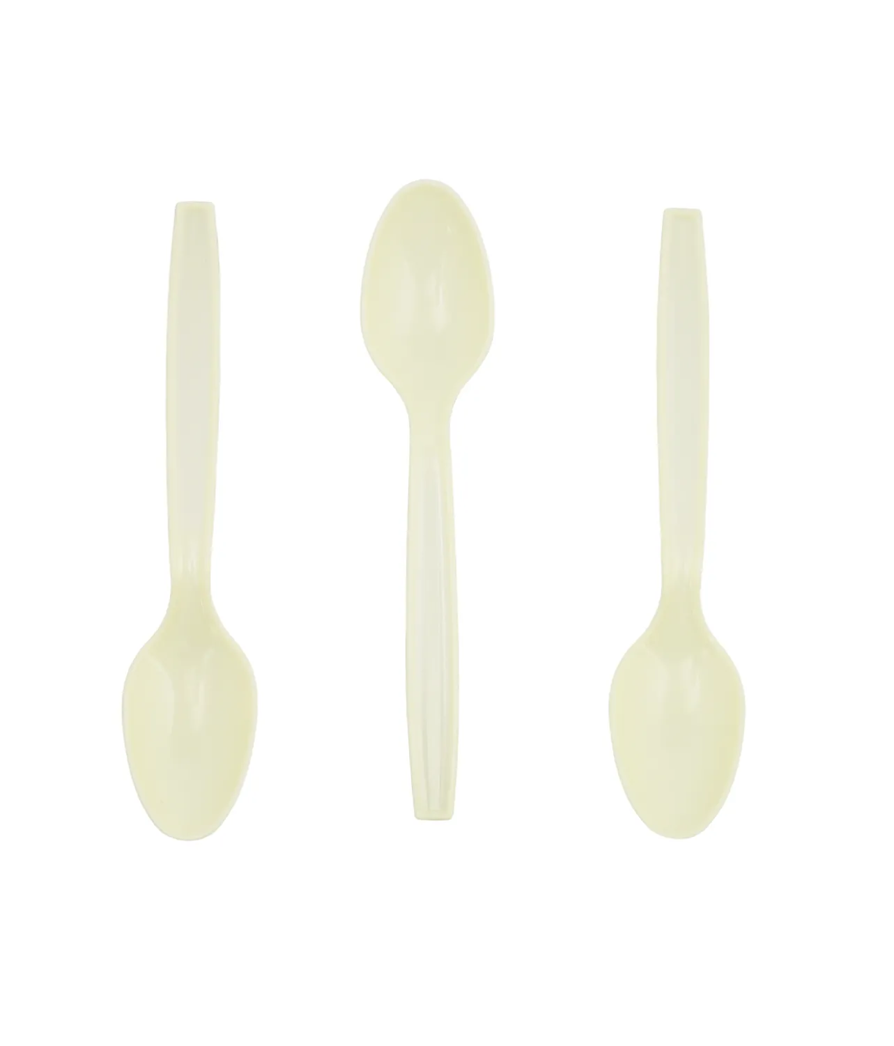 Cream PP Reusable Spoons 50pc 15cm