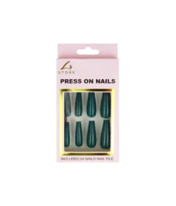 Dark Green Press On Nails 24pc