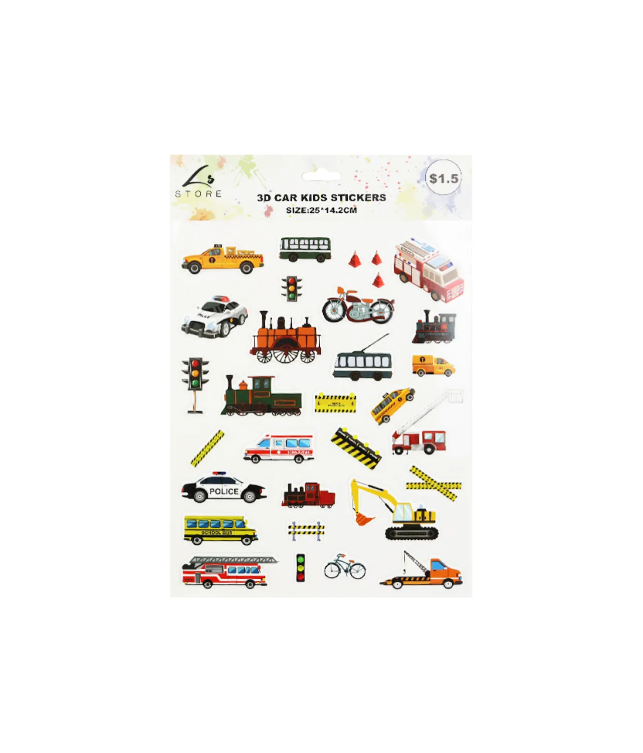 3D Car Kids Stickers