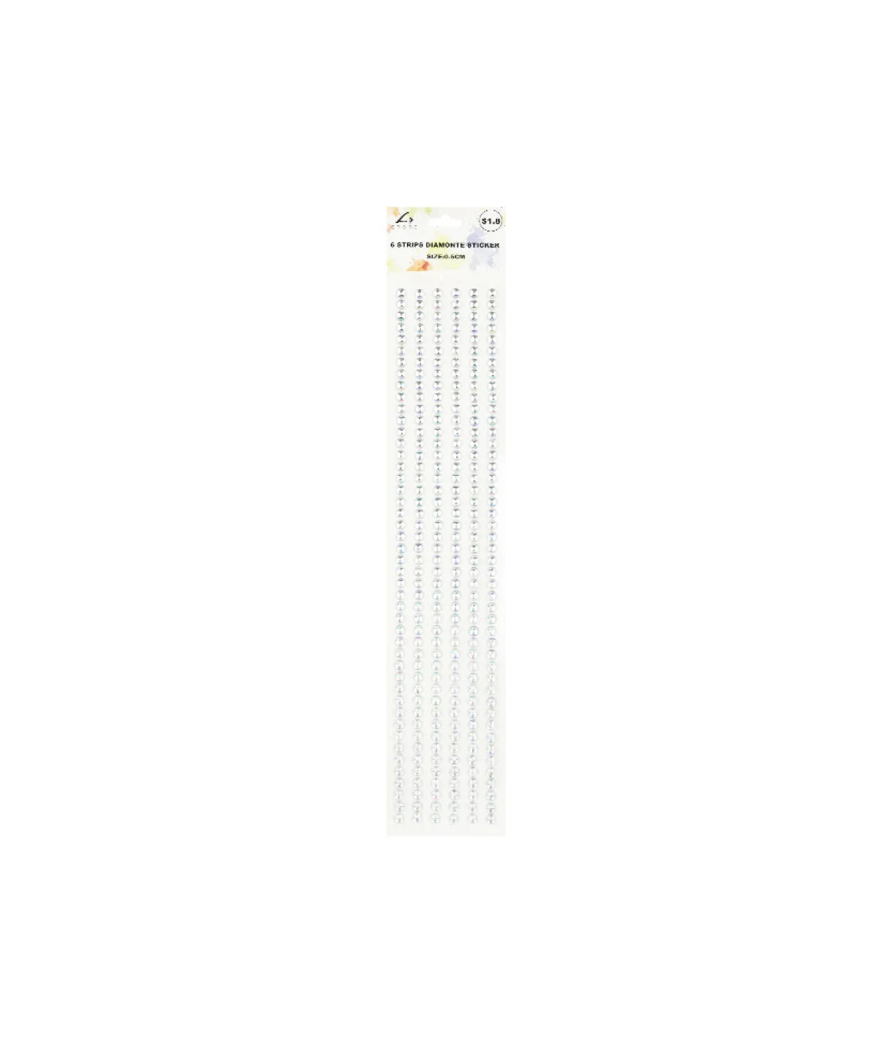 Diamonte Strip Stickers 6pk