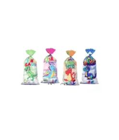 Dinosaur Plastic Treat Bags With Twist Ties 24pk