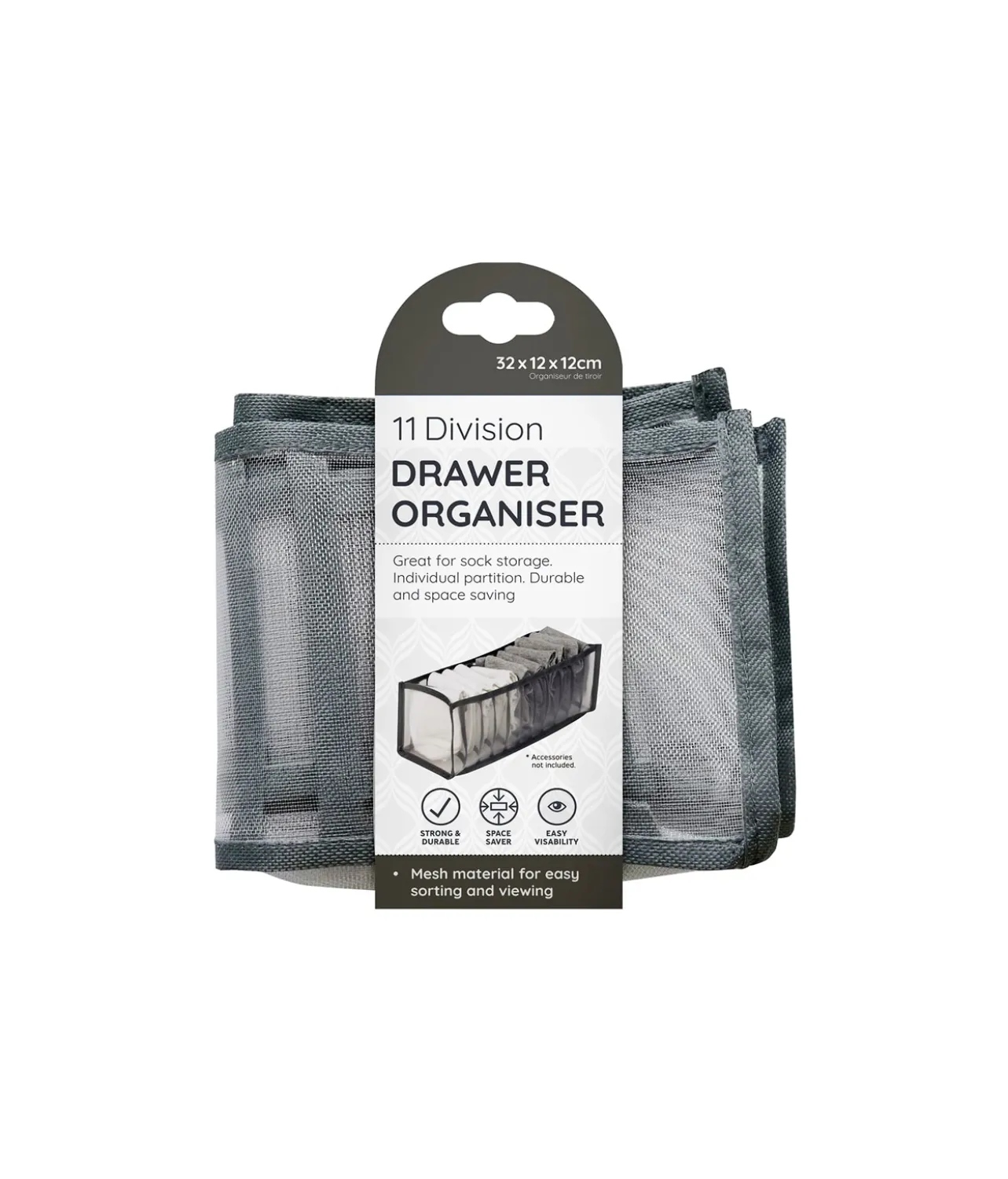 11 Division Drawer Organiser 32 x 12 x 12cm