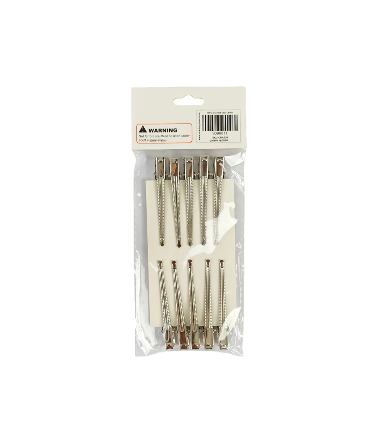 Duckbill Clip 7mmx7.5cm 10pc