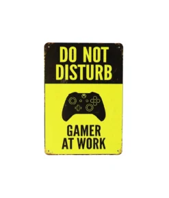 Gamer at Work Humorous Metal Sign 15x20cm 1pc