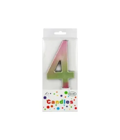 Giant Iridescent Number Candle 4