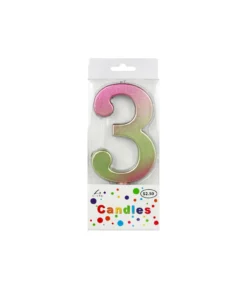 Giant Iridescent Number Candle 3