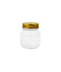 Glass Jar with Gold Lid 150ml 6.2×6.2×8.4cm
