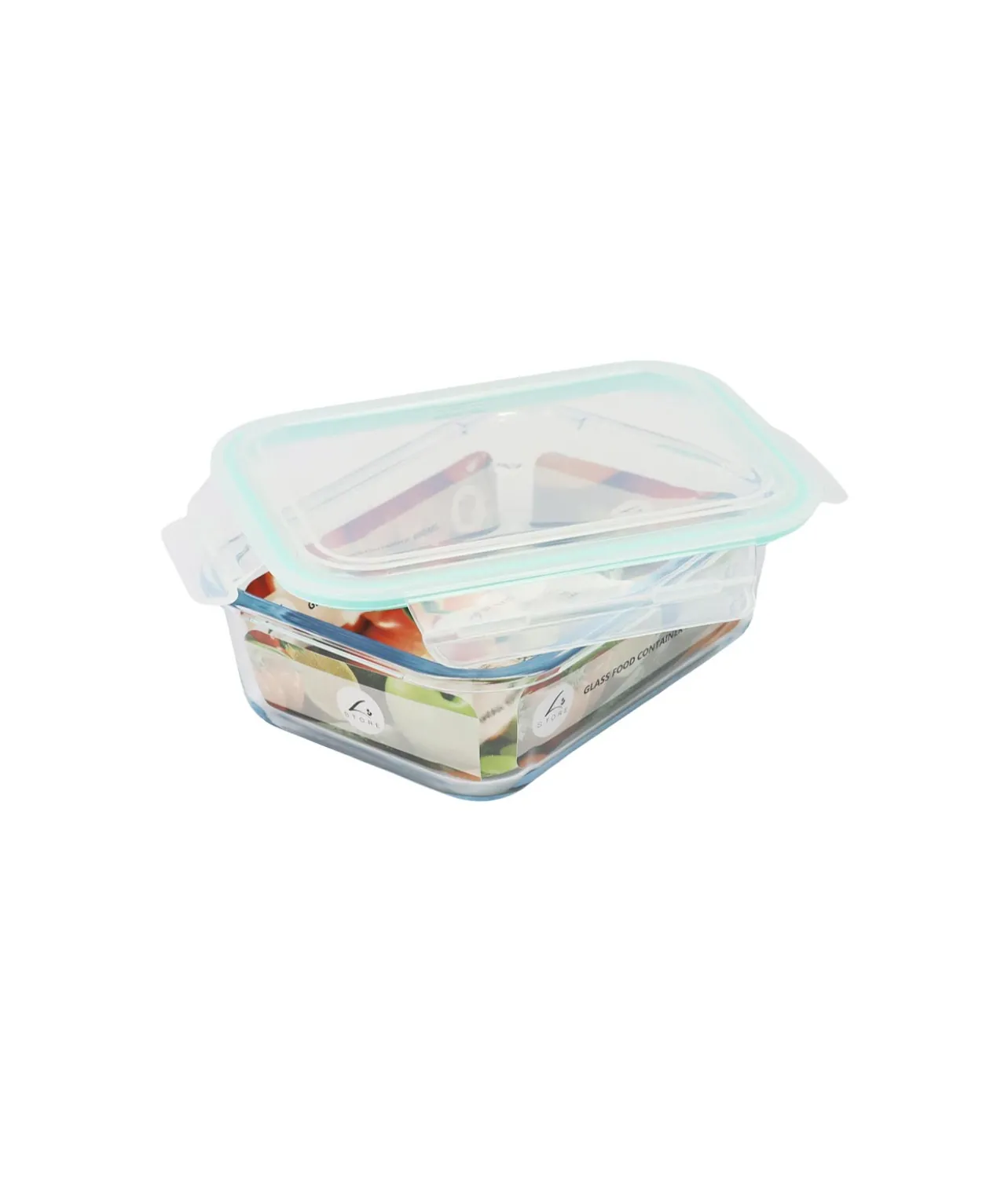 Glass Storage Container With Plastic Snap Lid 20.6×15.6×7.5cm