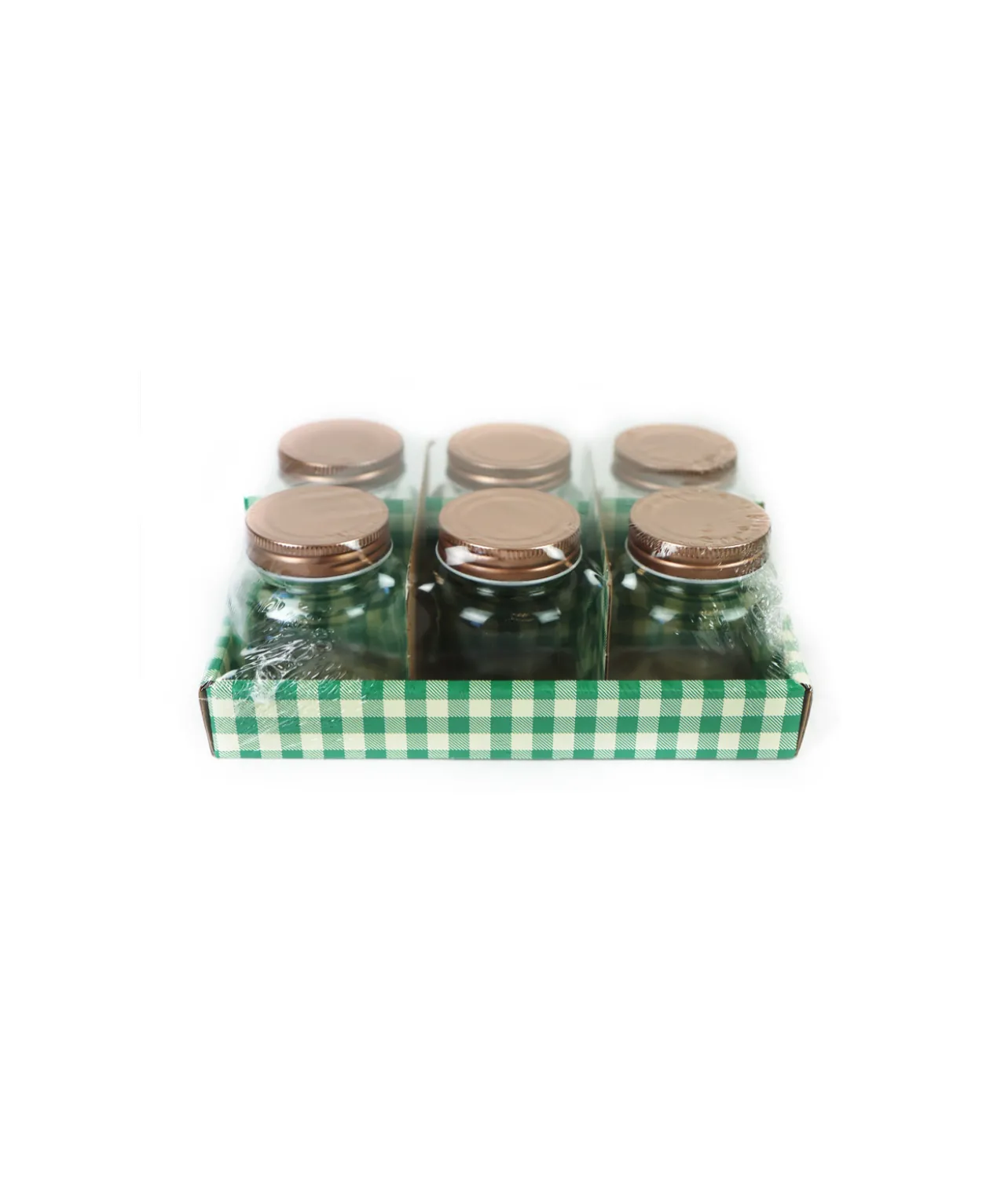 Glass Storage Jar with Copper Lid 160ml 6pk