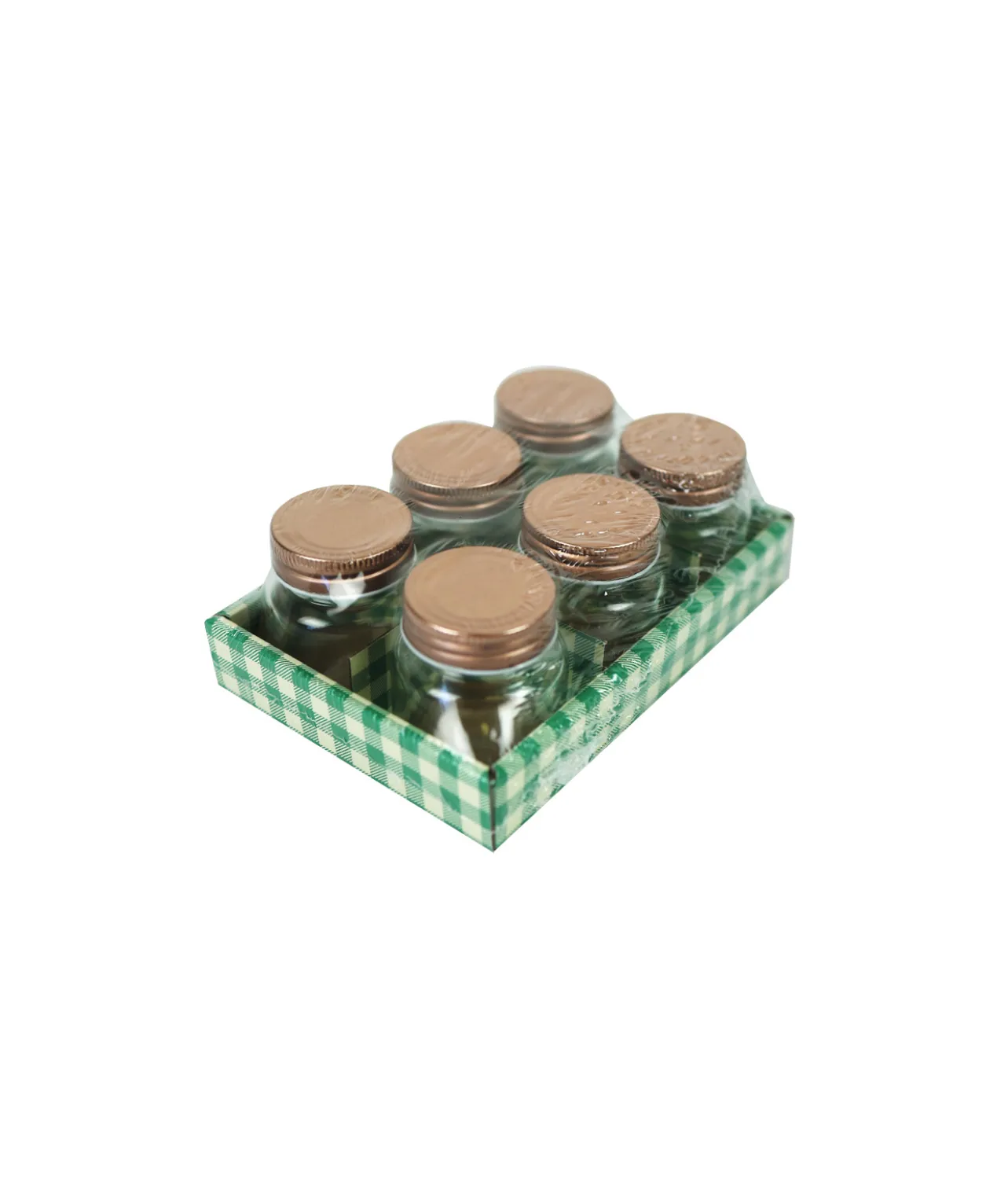 Glass Storage Jar with Copper Lid 80ml 6pk