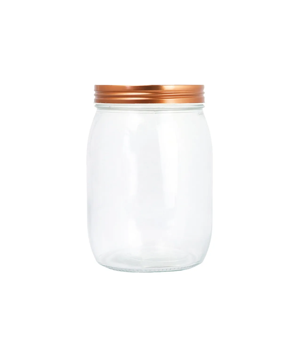 Glass Storage Jar With Copper Lid 980ml 11x11x15.6mm