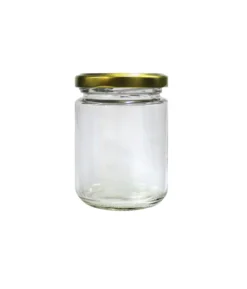 Glass Storage Jar With Gold Lid 6.9×6.9×9.5cm
