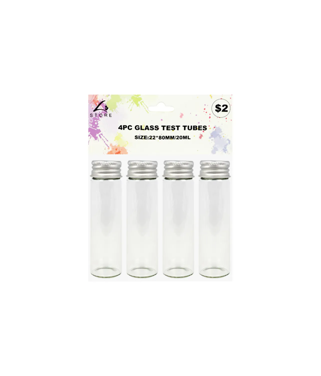 Glass Test Tubes 20ml 4pk
