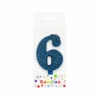 Glitter Blue Number Candle 6