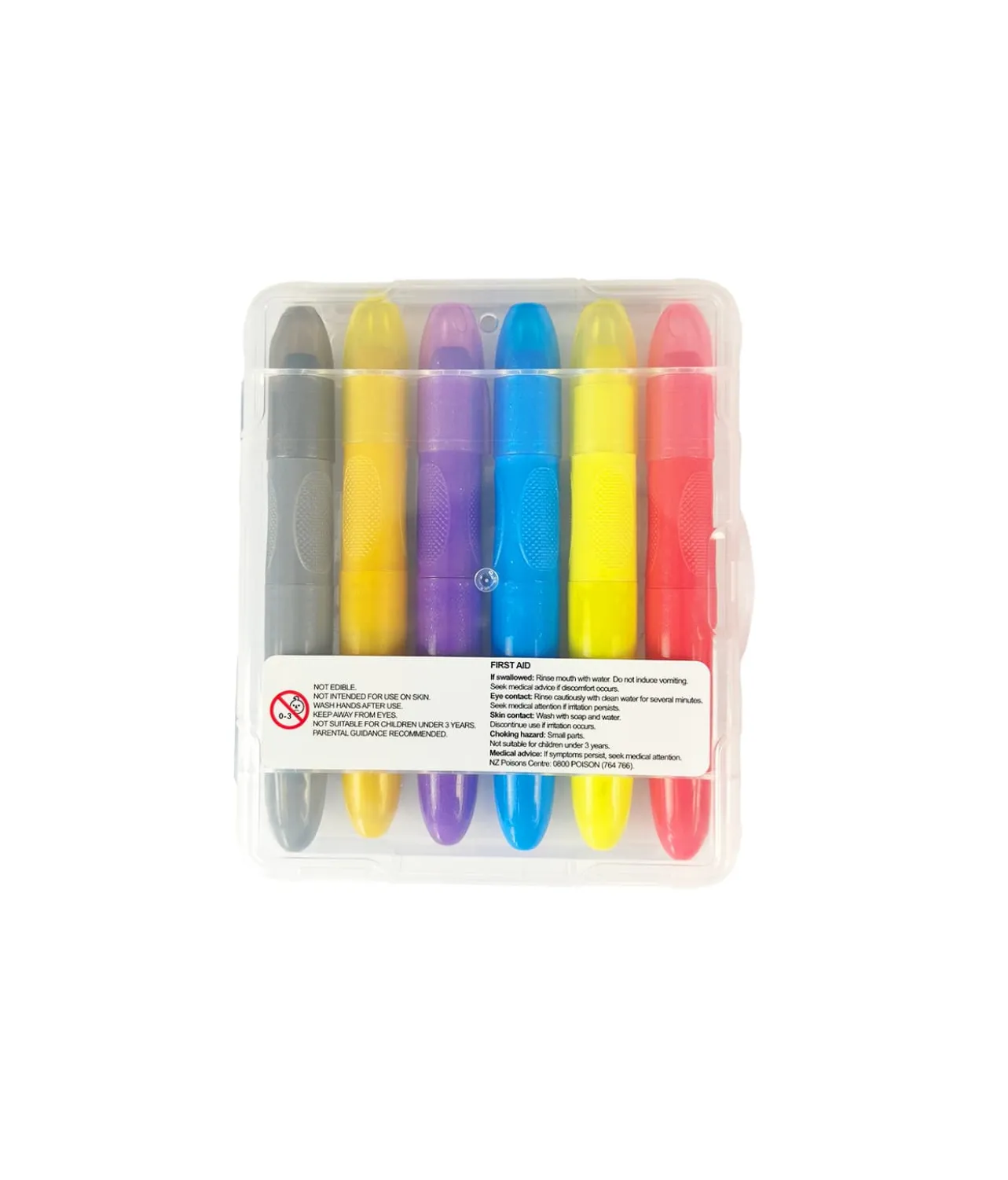 Glitter Color Washable Crayon 6pc