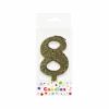 Glitter Gold Number Candle 8