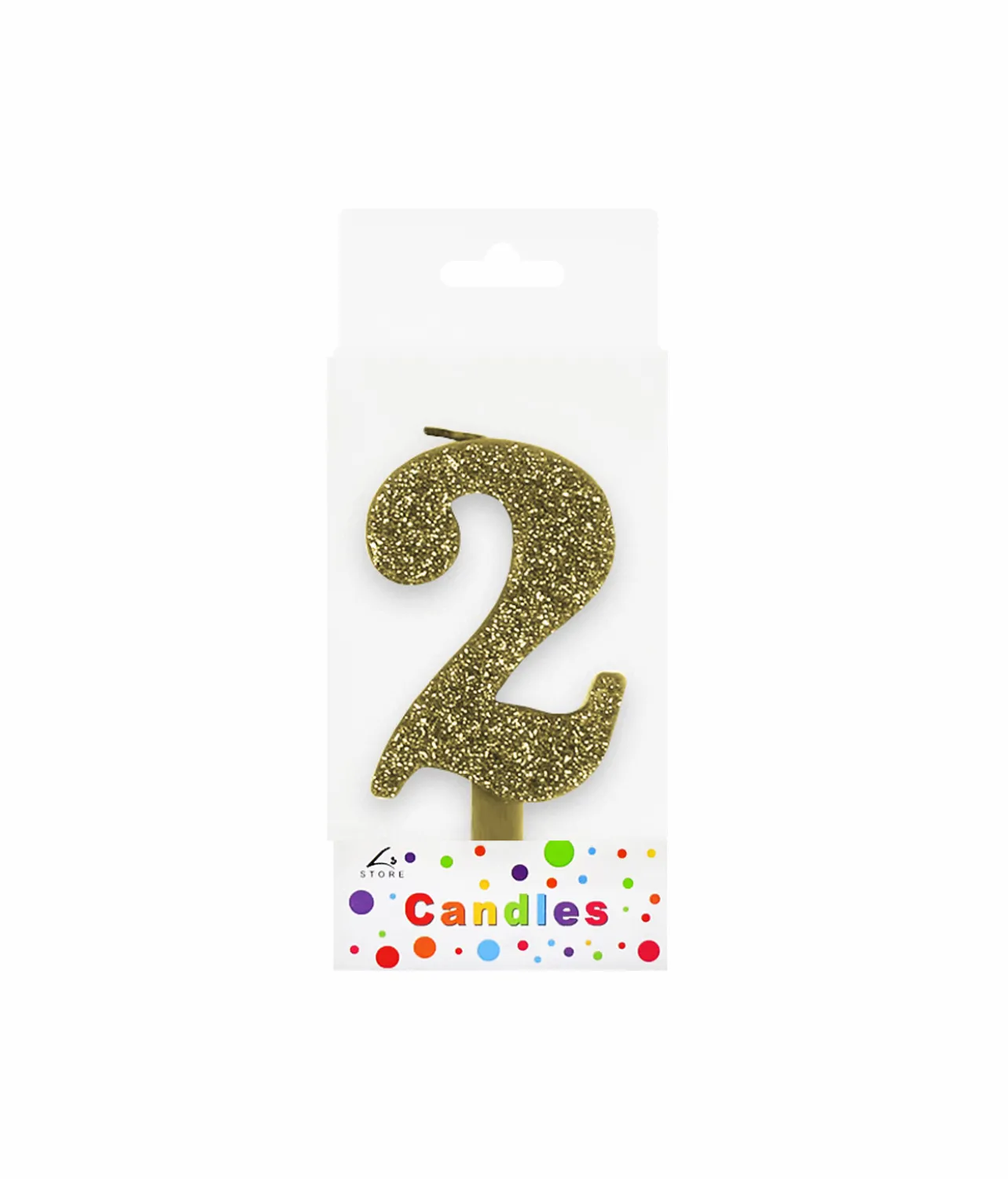 Glitter Gold Number Candle 2