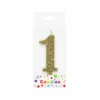 Glitter Gold Number Candle 1