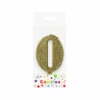 Glitter Gold Number Candle 0
