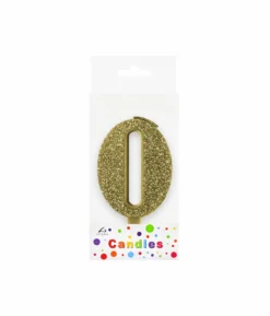 Glitter Gold Number Candle 0