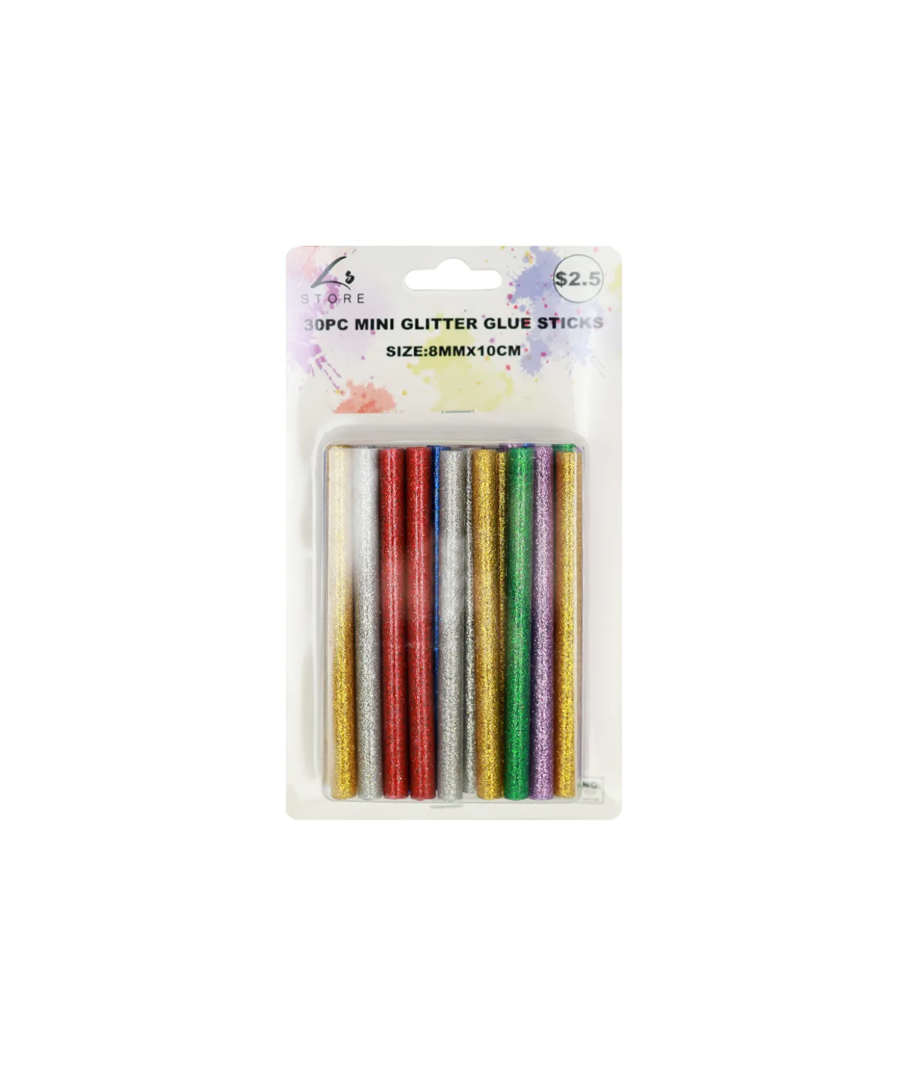 Glitter Hot Glue Sticks 8mmx10cm 30pk