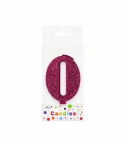Glitter Magenta Number Candle 0