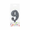 Glitter Silver Number Candle 9