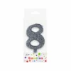 Glitter Silver Number Candle 8
