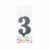 Glitter Silver Number Candle 3