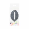 Glitter Silver Number Candle 0
