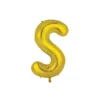 Gold Alphabet Foil Balloon Letter S