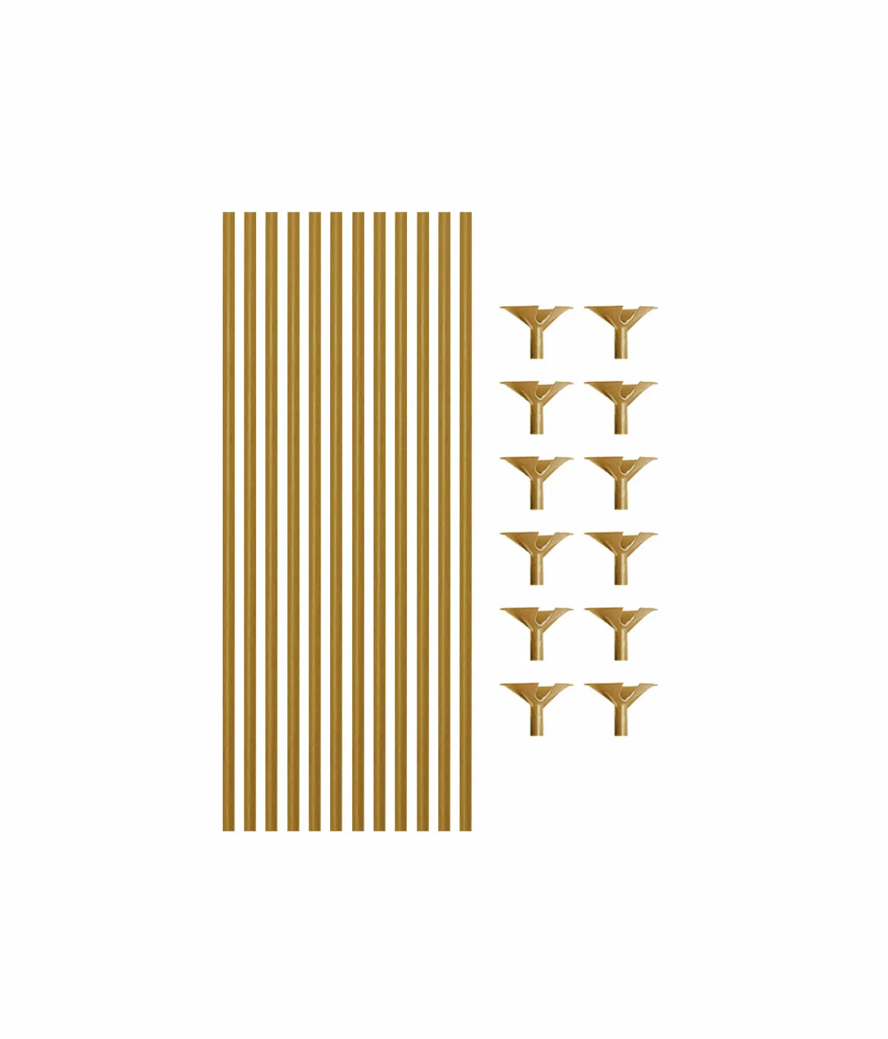 Gold Balloon Stick & Cup Set 12pk