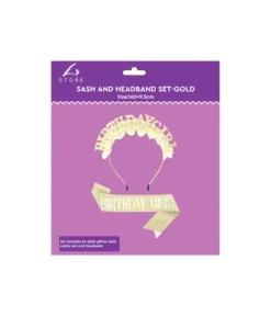 Gold Birthday Girl Set 2pk