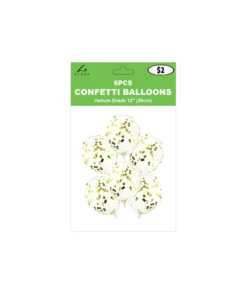 Gold Confetti Latex Balloons 12inch 6pk