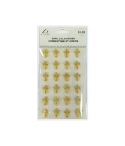 Gold Cross Rhinestone Stickers 24pc