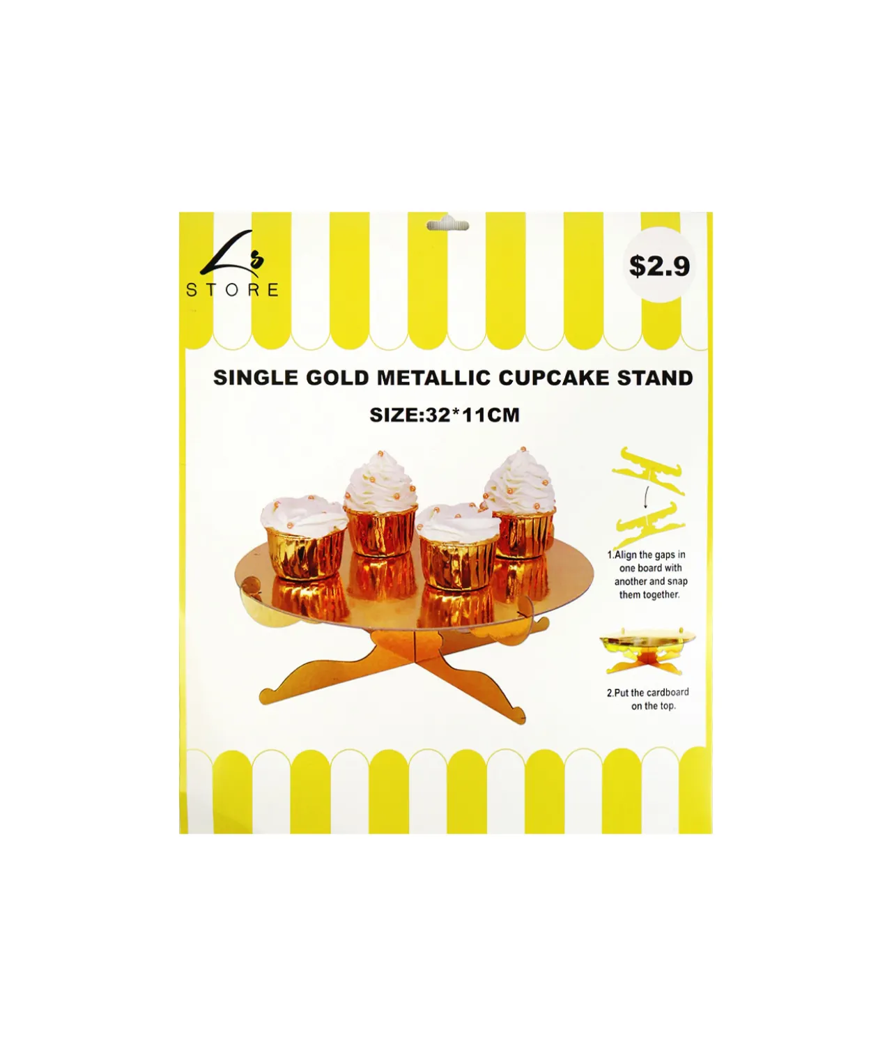 Gold Cupcake Single Tier Stand