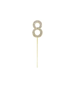 Gold Diamond Cake Topper Number 8