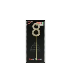 Gold Diamond Cake Topper Number 8