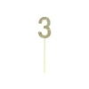 Gold Diamond Cake Topper Number 3