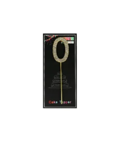 Gold Diamond Cake Topper Number 0