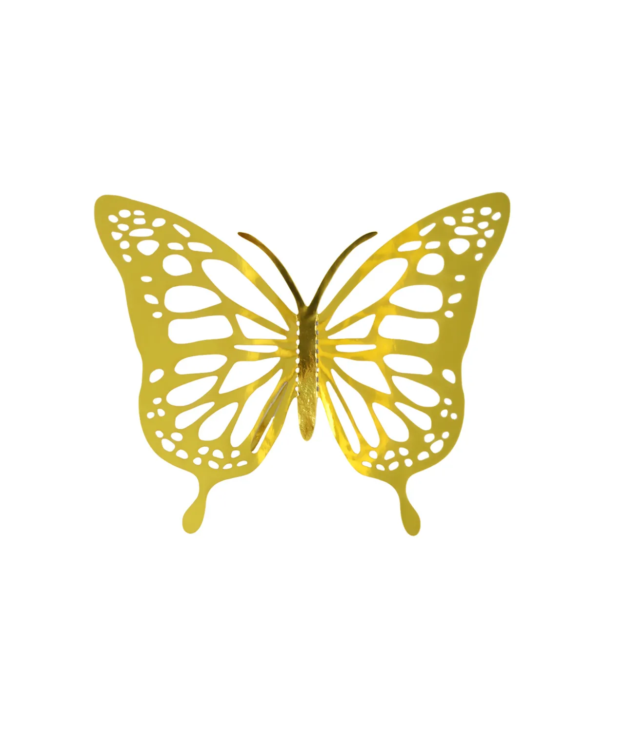Gold 3D Paper Butterfly with Glue 12pc