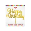 Gold Glitter Happy Birthday Acrylic