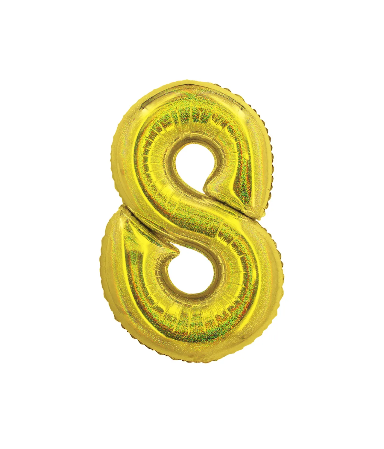 Gold Holographic Foil Number Balloon 8