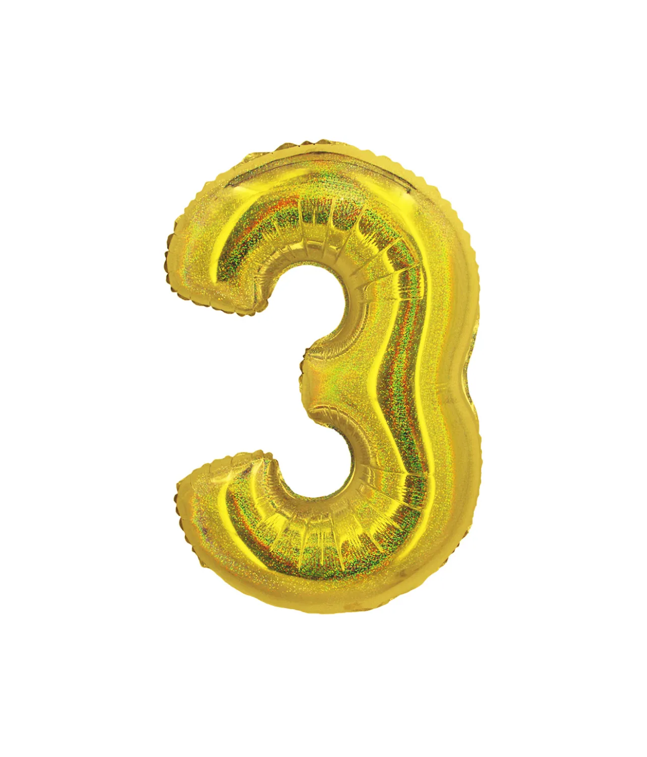Gold Holographic Foil Number Balloon 3