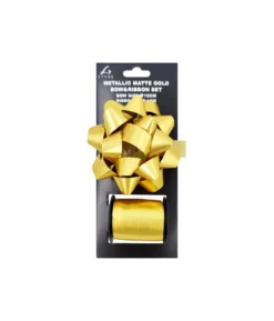 Gold Matte Gift Bow & Ribbon Set