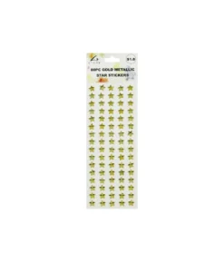 Gold Metallic Star Stickers 80pc