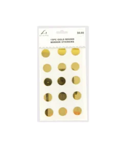 Gold Round Mirror stickers 19.5x10cm 15pc